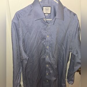 Charles Tyrwhitt Classic Fit Men's Blue Checkered Dress Shirt